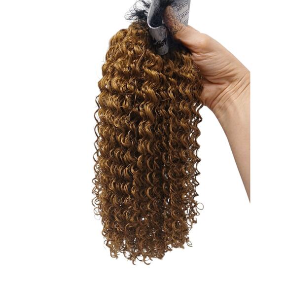 Ponytail Extension Magic Touch 13" Golden Brown Tight Waves Curly Prom Holiday - Picture 2 of 11